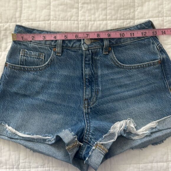 Pacsun Mom Short Denim Cotton Distressed Medium Blue Shorts Size 25 - Picture 7 of 15